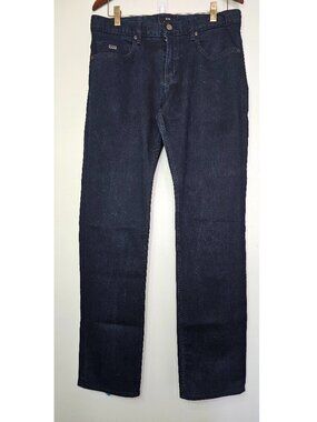 Hugo Boss Delaware Slim Fit Jeans 33x32 Dark Wash Stretch Designer Indigo Denim